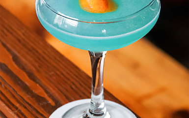 Mezcal cocktail “Gun Metal Blue”